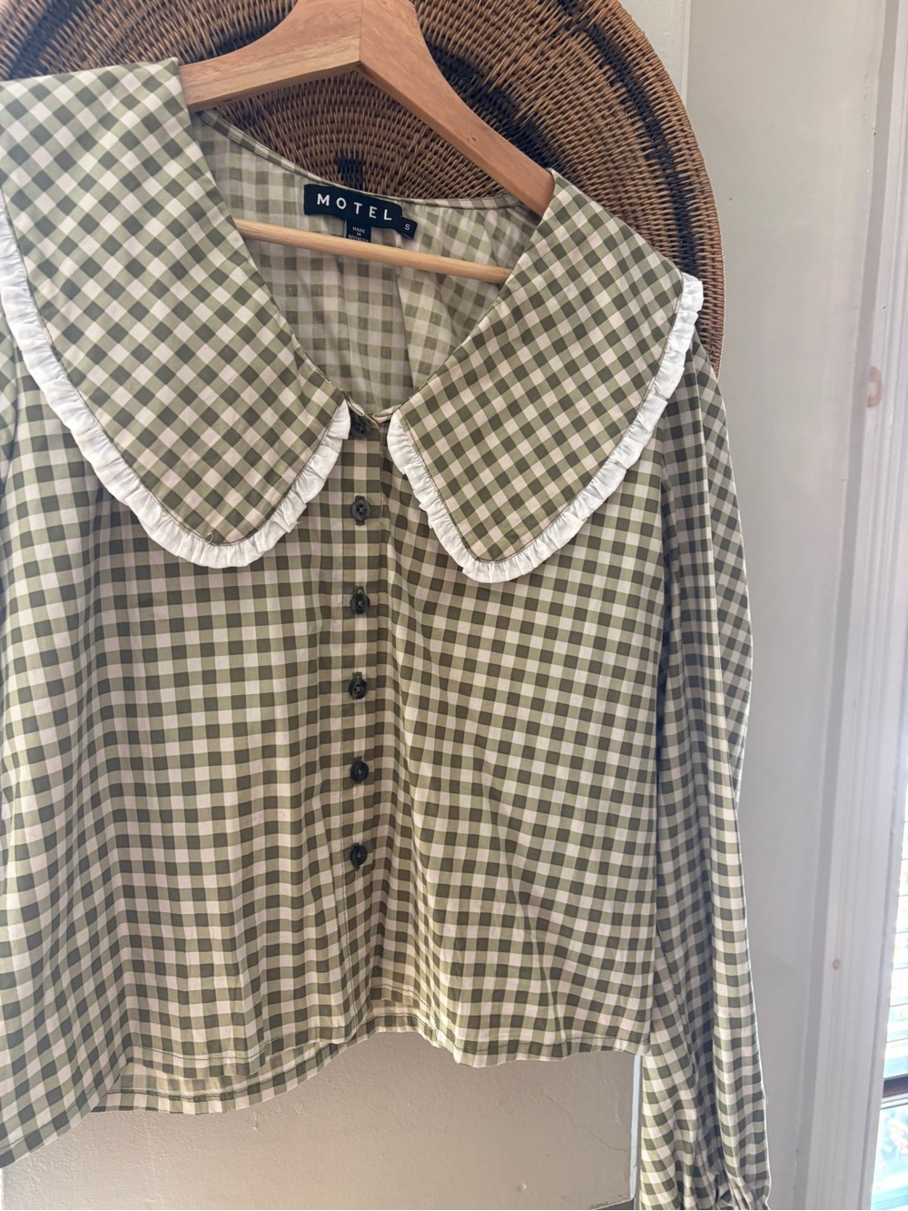 Motel Rocks Gingham Collared Top - Picture 2 of 5
